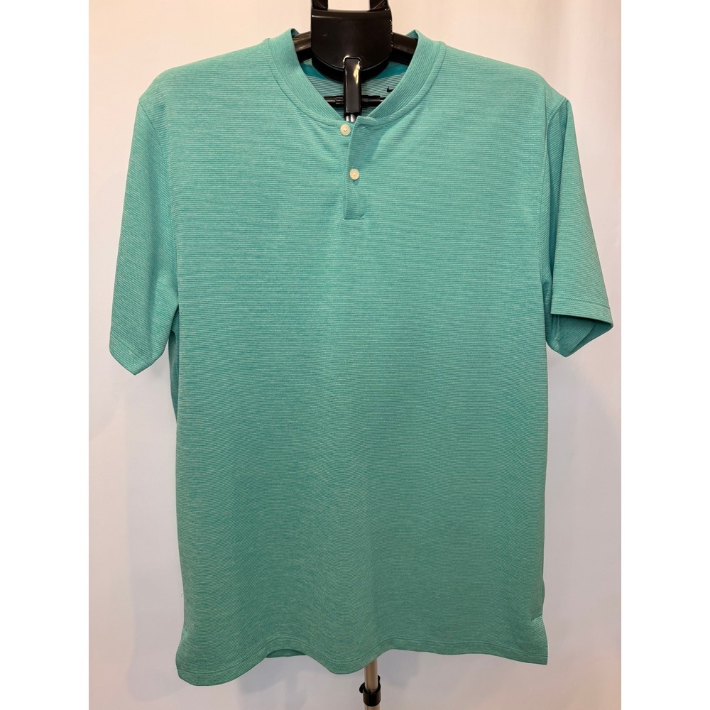 Nike Tiger Woods AeroReact Mock Blade Polo Mineral Teal Mens Large BV1315-309